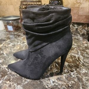 JustFab Black Heeled Boots